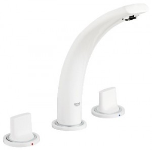 Смеситель для раковины двухвентильный с донным клапаном скрытый Grohe коллекция Ondus белый 20178LS0