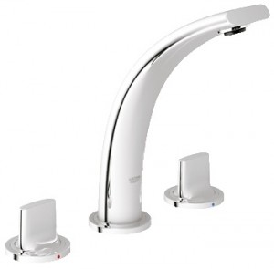 Смеситель для раковины двухвентильный с донным клапаном скрытый Grohe Ondus матовый хром 20178BS0