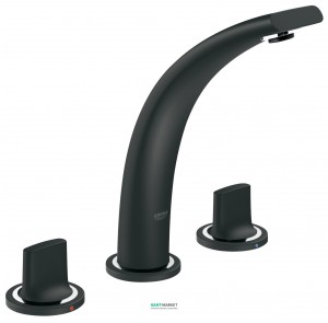 Смеситель для раковины двухвентильный с донным клапаном скрытый Grohe Ondus черный 20178KS0