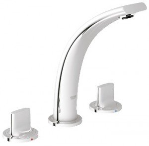 Смеситель для раковины двухвентильный с донным клапаном скрытый Grohe Ondus матовый хром 20178BS0