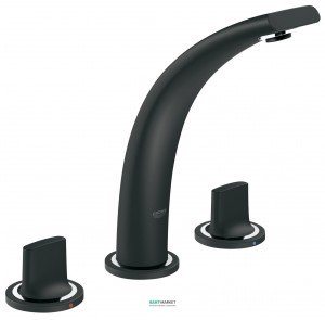 Смеситель для раковины двухвентильный с донным клапаном скрытый Grohe Ondus черный 20178KS0