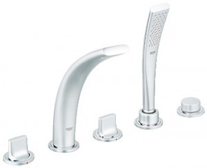 Смеситель двухвентильный на борт ванны с душем Grohe коллекция Ondus сатин 31047BS0