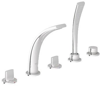 Смеситель двухвентильный на борт ванны с душем Grohe коллекция Ondus хром 31047000