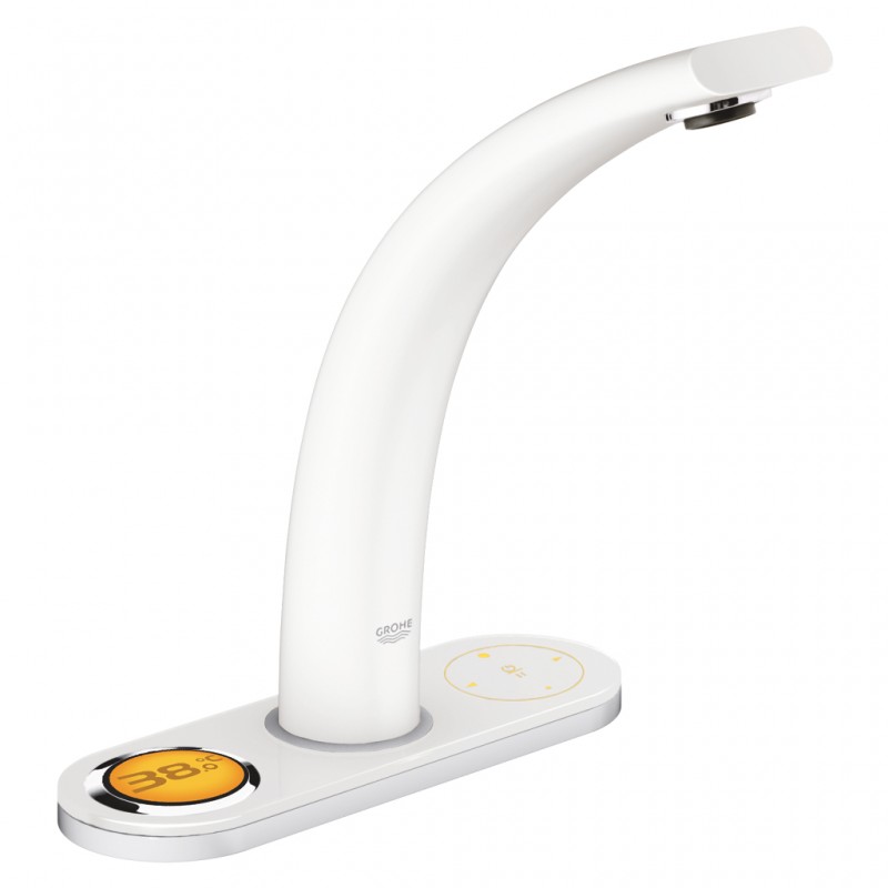 Смеситель для раковины электронный сенсорный с донным клапаном Grohe Ondus белый 36080LS0
