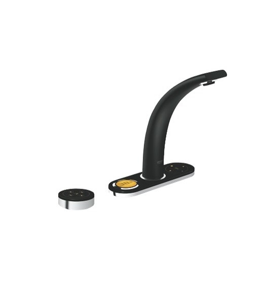 Смеситель для раковины электронный сенсорный с донным клапаном Grohe Ondus черный 36082KS0