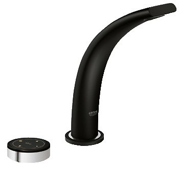 Смеситель для раковины электронный сенсорный с донным клапаном Grohe Ondus черный 36079KS0