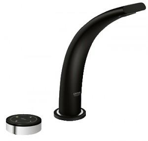 Смеситель для раковины электронный сенсорный с донным клапаном Grohe Ondus черный 36079KS0