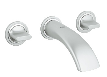 Змішувач для раковини настінний каскадний з донним клапаном Grohe Ondus хром матовий 20152BS0