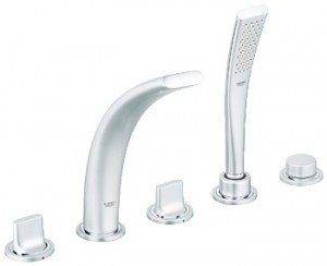 Смеситель двухвентильный на борт ванны с душем Grohe коллекция Ondus сатин 31047BS0