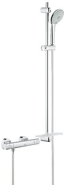 Смеситель для душа двухвентильный с термостатом Grohe Grohtherm 1000 с душевым набором хром 34321001