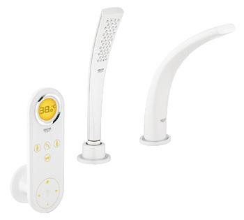 Змішувач електронний на борт ванни з душем Grohe колекція Ondus білий 36047LS0