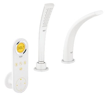 Смеситель электронный на борт ванны с душем Grohe коллекция Ondus белый 36047LS0