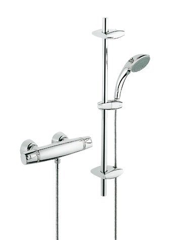 Змішувач для душа двухвентильний з термостатом Grohe Grohtherm 3000 з душовим набором хром 34196000