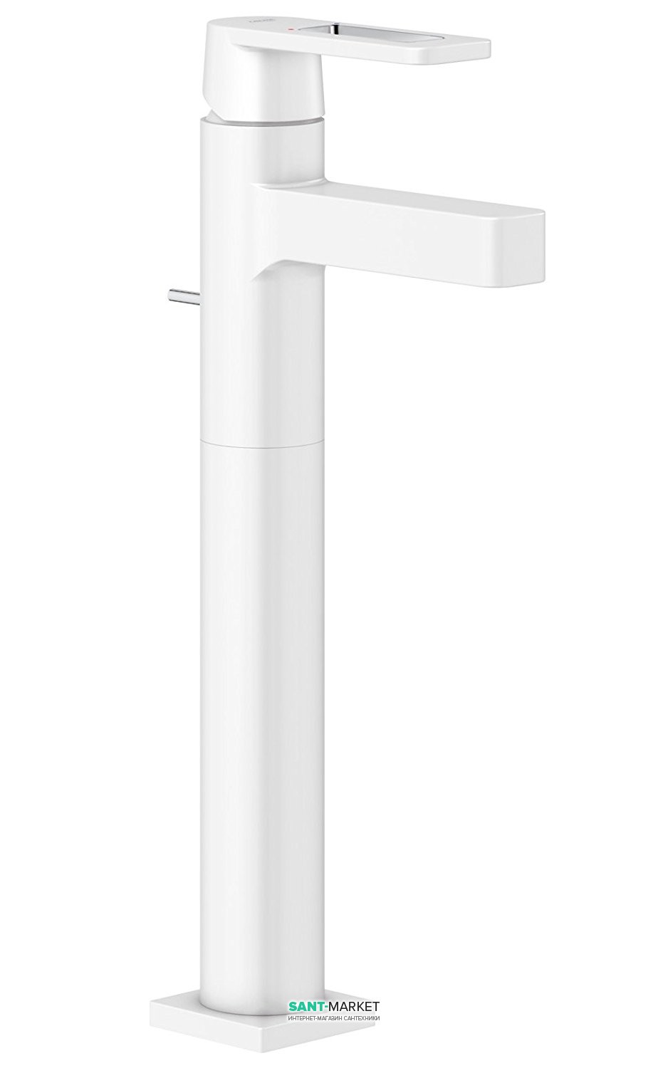 Змішувач для раковини одноважеля з донним клапаном підлоговий високий Grohe Quadra білий 32633LS0