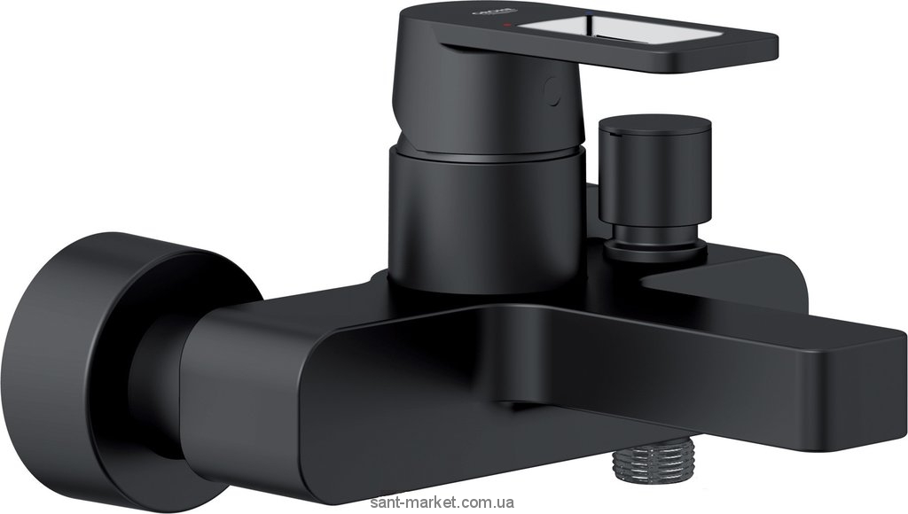 Смеситель однорычажный для ванны с коротким изливом Grohe коллекция Quadra черный 32638KS0