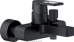 Смеситель однорычажный для ванны с коротким изливом Grohe коллекция Quadra черный 32638KS0