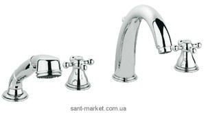 Смеситель двухвентильный на борт ванны с душем Grohe коллекция Sinfonia хром 25033000