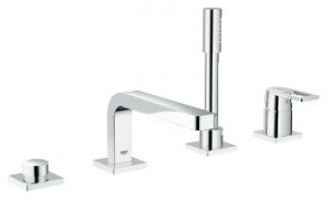 Смеситель однорычажный на борт ванны с душем Grohe коллекция Quadra хром 19579000