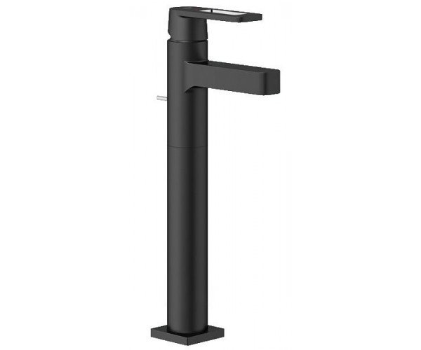 Змішувач для раковини одноважеля з донним клапаном підлоговий високий Grohe Quadra чорний 32633KS0
