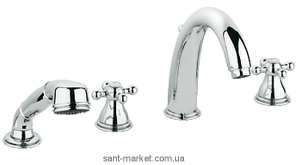 Смеситель двухвентильный на борт ванны с душем Grohe коллекция Sinfonia хром 25033000