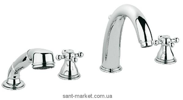 Смеситель двухвентильный на борт ванны с душем Grohe коллекция Sinfonia хром 25033000
