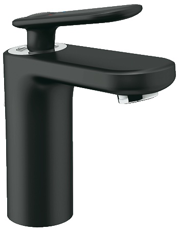 Смеситель для раковины однорычажный с донным клапаном Grohe коллекция Veris черный 23064KS0