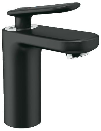 Смеситель для раковины однорычажный с донным клапаном Grohe коллекция Veris черный 23064KS0
