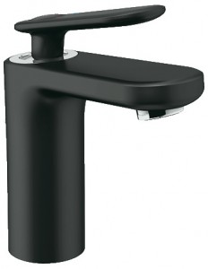 Смеситель для раковины однорычажный с донным клапаном Grohe коллекция Veris черный 23064KS0
