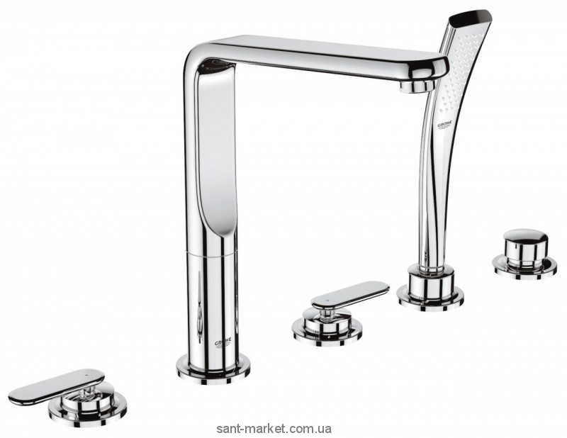 Змішувач одинважільний на борт ванни з душем Grohe колекція Veris хром 19362000