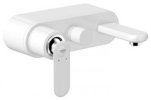 Смеситель однорычажный для ванны с коротким изливом Grohe коллекция Veris белый 32195LS0