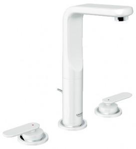 Смеситель для раковины двухрычажный с донным клапаном скрытый высокий Grohe Veris белый 20180LS0