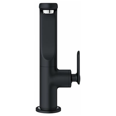 Смеситель для раковины однорычажный с донным клапаном Grohe коллекция Veris черный 32184KS0