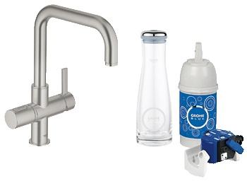 Набор смеситель для кухни с фильтром GROHE Blue Pure однорычажный 31299DC1