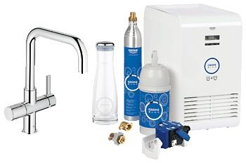 Набор смеситель для кухни с фильтром GROHE Blue однорычажный с газированием воды 31324000