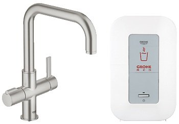 Смеситель для кухни GROHE Red Duo с бойлером однорычажный суперсталь 30145DC0