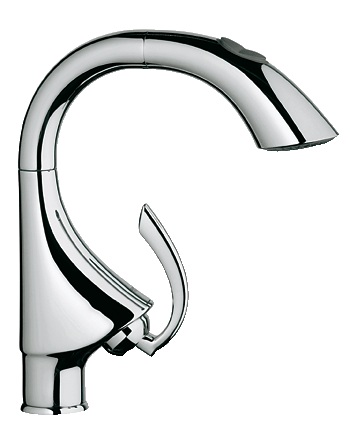 Смеситель для кухни с выдвижной лейкой GROHE K4 однорычажный 33811000