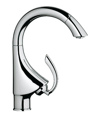 Смеситель для кухни с выдвижной лейкой GROHE K4 однорычажный 33815000