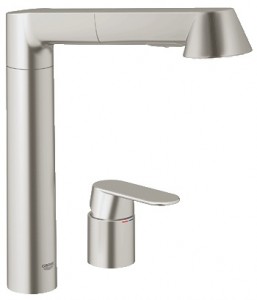 Смеситель для кухни с выдвижной лейкой GROHE K7 однорычажный 32894DC0