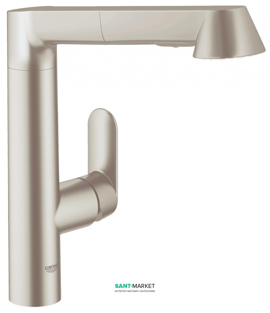 Змішувач для кухні з висувною лійкою GROHE K7 змішувач сталь 32176DC0