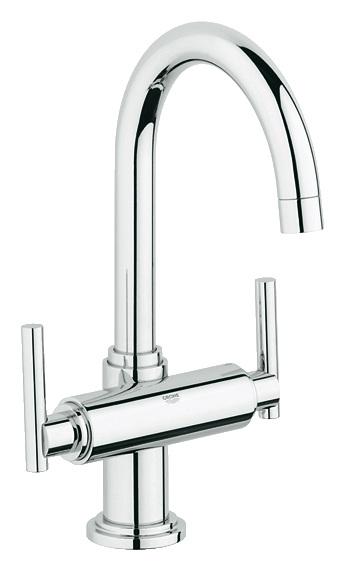 Смеситель для раковины двухрычажный с донным клапаном Grohe коллекция Atrio хром 21034000