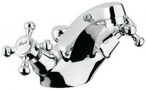 Смеситель для раковины двухвентильный с донным клапаном Grohe коллекция Arabesk хром 21156000