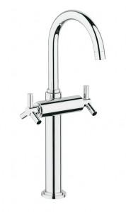 Смеситель для раковины двухвентильный высокий Grohe коллекция Atrio хром 21044000