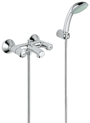 Змішувач двохвентильний для ванни з душем Grohe колекція Avina хром 25086000