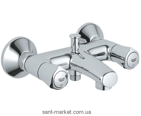 Смеситель двухвентильный для ванны с коротким изливом Grohe коллекция Avina хром 25085000