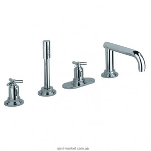 Смеситель двухвентильный на борт ванны с душем Grohe коллекция Atrio хром 19141000