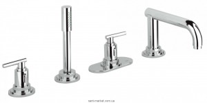 Смеситель двухвентильный на борт ванны с душем Grohe коллекция Atrio хром 19142000