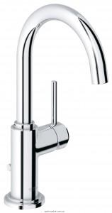 Смеситель для раковины однорычажный с донным клапаном высокий Grohe коллекция Atrio хром 32042001