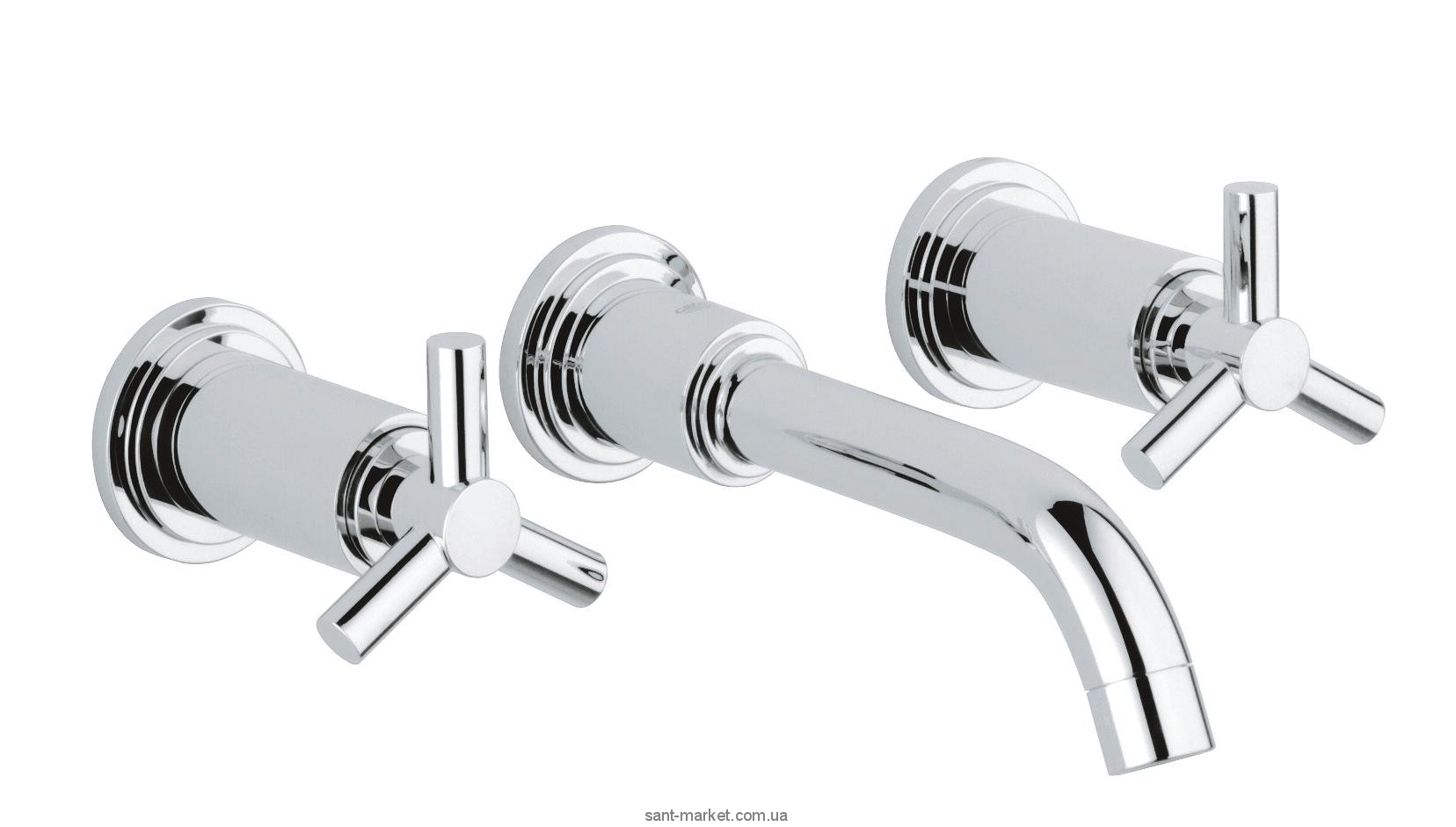 Змішувач для раковини двухвентильний настінний прихований Grohe колекція Atrio хром 20164000