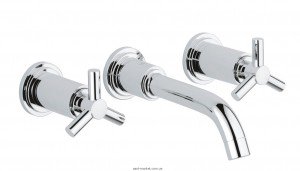 Смеситель для раковины двухвентильный настенный скрытый Grohe коллекция Atrio хром 20164000