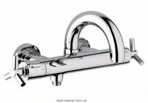 Смеситель с термостатом двухвентильный с коротким изливом Grohe коллекция Atrio хром 34061000